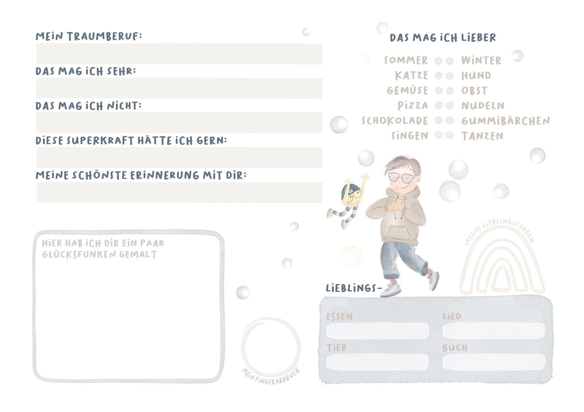 Karly-Buch „Meine Freunde“ – Innenseite